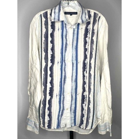French Connection Women's Striped Button Down Shirt Blouse Size Medium preppy - Picture 1 of 8